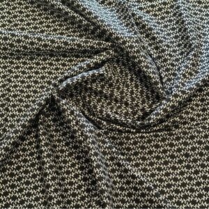 Elegant Black and White Patterned Cotton Fabric